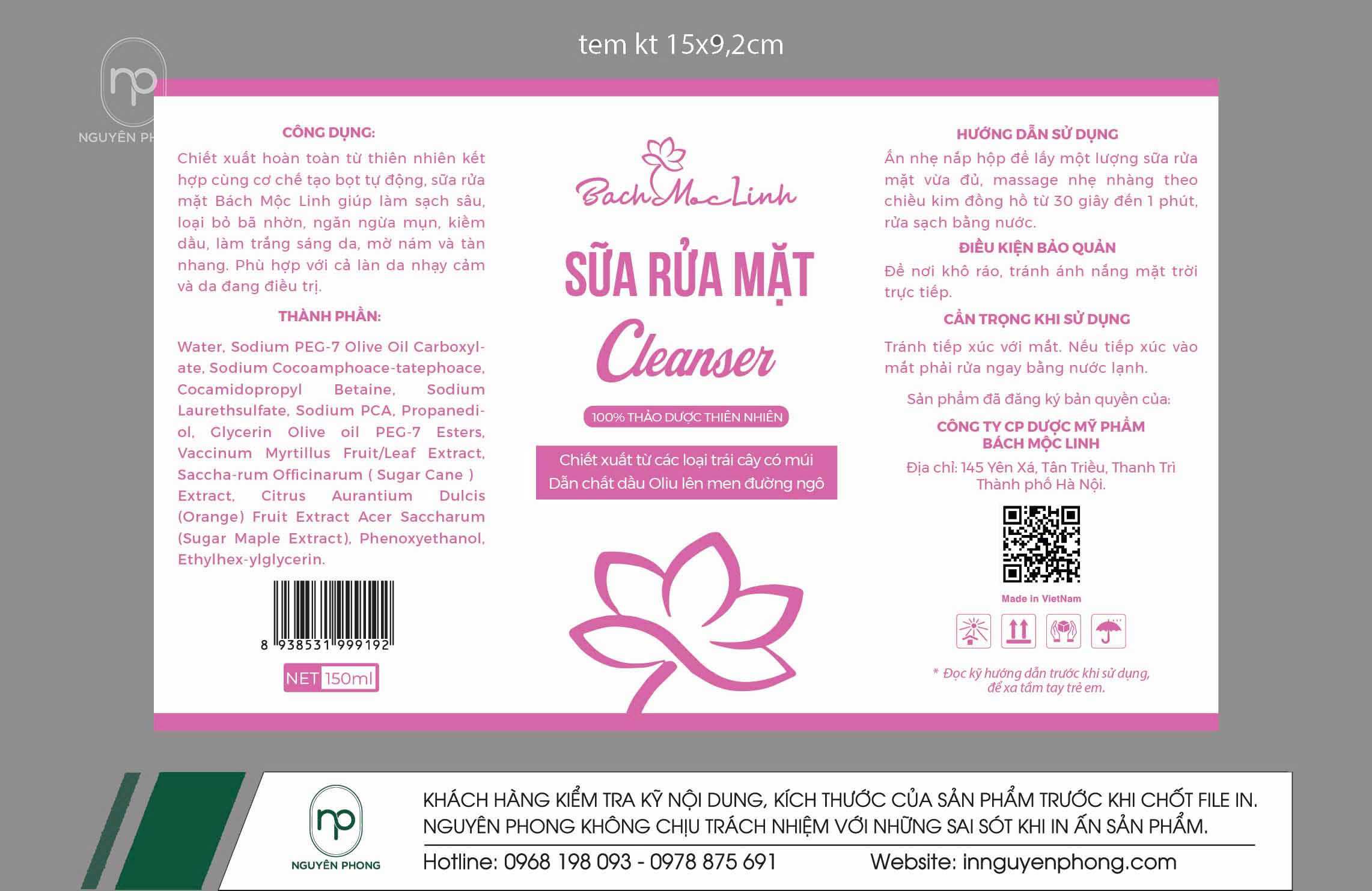 Tem nhãn phụ sản phẩm mỹ phẩm